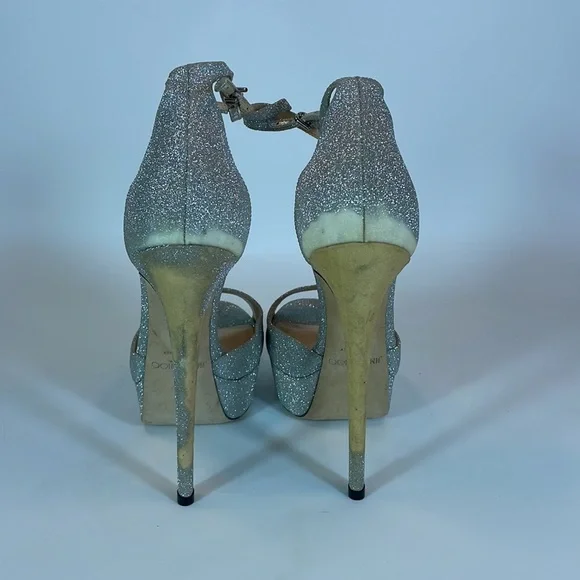 Jimmy Choo Pattie Glitter Platform Heels